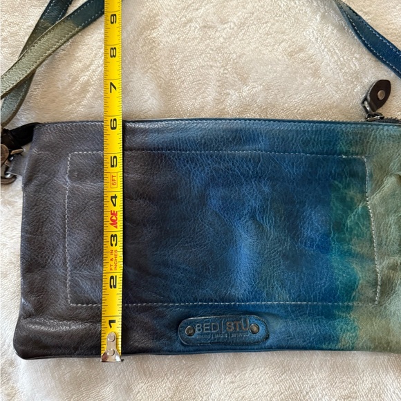BED|STU Arena Leather Blue and Green Crossbody Bag - Picture 3 of 5